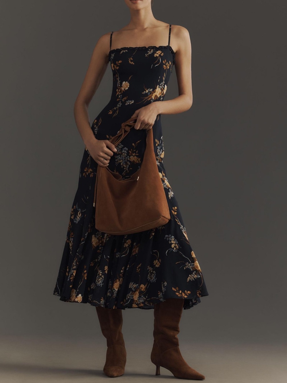 Reformation Lilibet dress in Seychelles (navy)